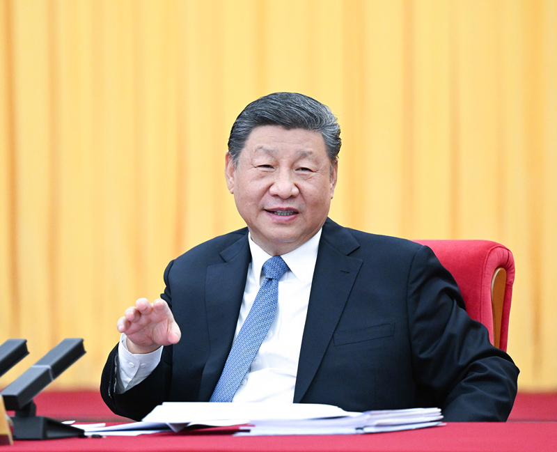 2025年3月6日，习近平总书记看望参加全国政协十四届三次会议的民盟、民进、教育界委员，并参加联组会。